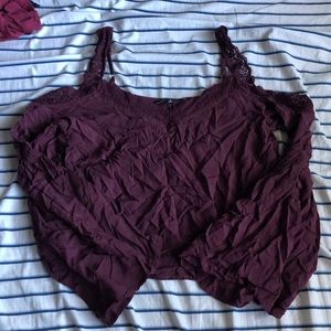BOGO Kendall & Kylie Plum Bell sleeve lace top